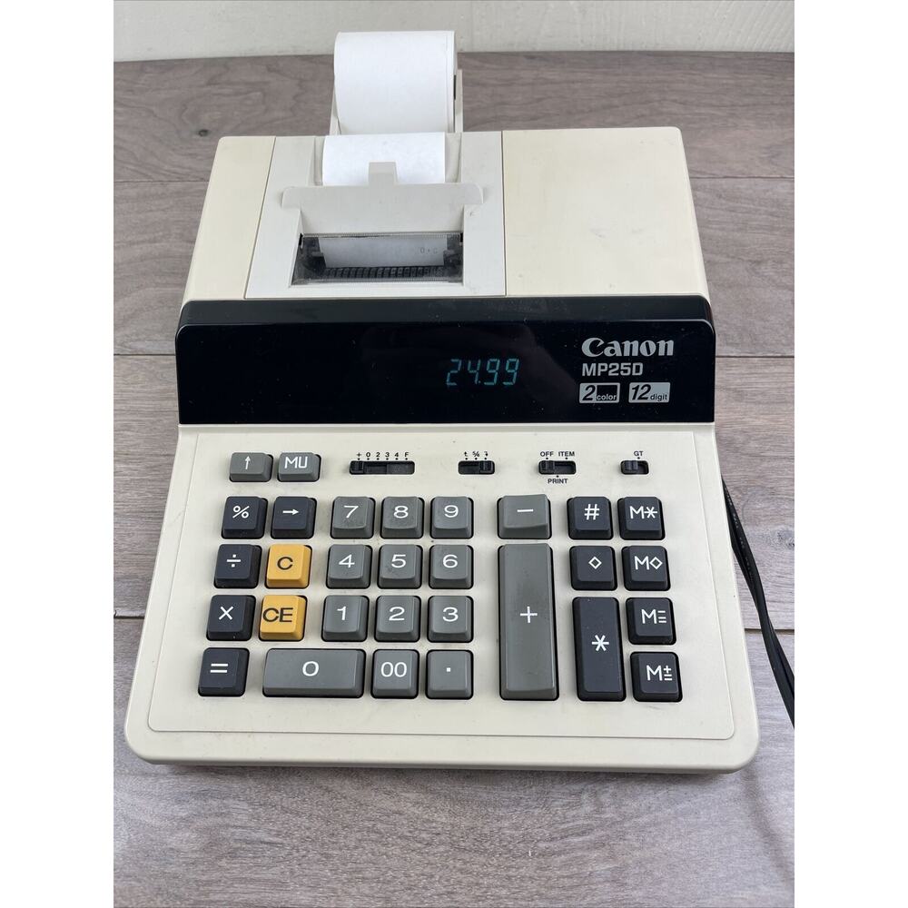 Canon Desktop Calculator MP25D III Extra Large Display 2 Color Print 12 Digit